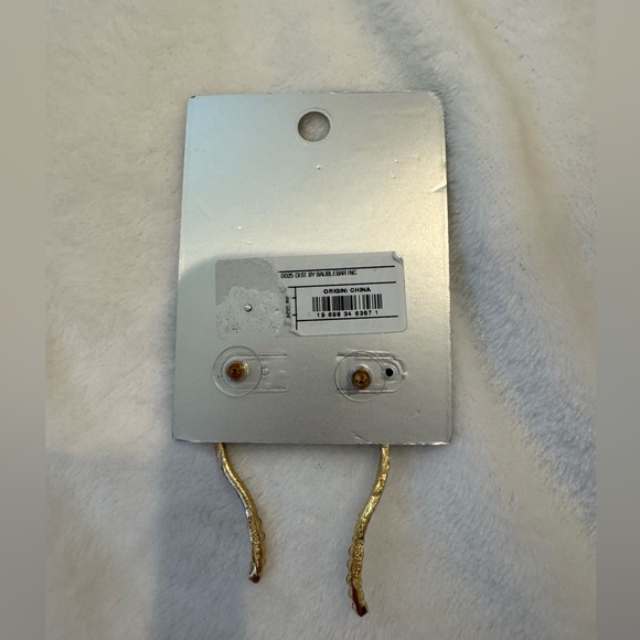 NEW NWT Sugarfix by Baublebar Women Stay Palm Statement Earrings Green Gold - Picture 7 of 8